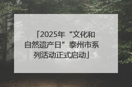 2025年“文化和自然遗产日”泰州市系列活动正式启动